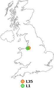 map showing distance between L35 and L1