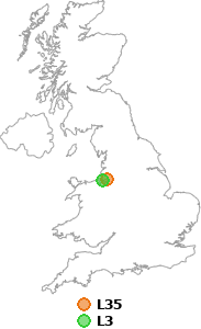 map showing distance between L35 and L3