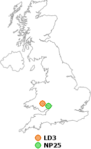 map showing distance between LD3 and NP25