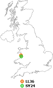 map showing distance between LL36 and SY24