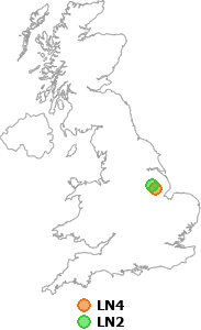 map showing distance between LN4 and LN2