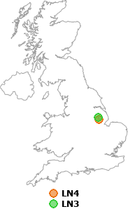 map showing distance between LN4 and LN3