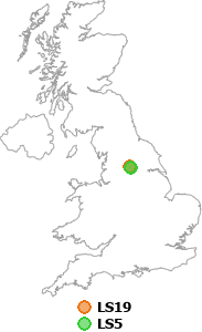 map showing distance between LS19 and LS5