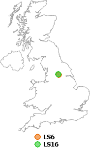 map showing distance between LS6 and LS16