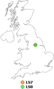 map showing distance between LS7 and LS8