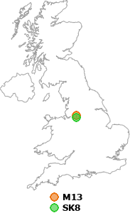 map showing distance between M13 and SK8