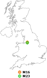 map showing distance between M16 and M23