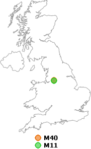 map showing distance between M40 and M11