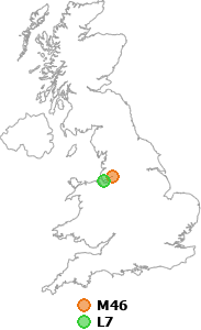 map showing distance between M46 and L7