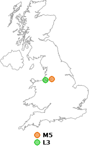 map showing distance between M5 and L3