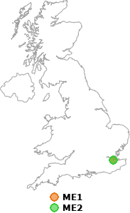 map showing distance between ME1 and ME2