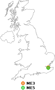 map showing distance between ME3 and ME5