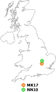 map showing distance between MK17 and NN10