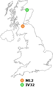 map showing distance between ML2 and IV32