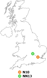 map showing distance between N10 and NN13