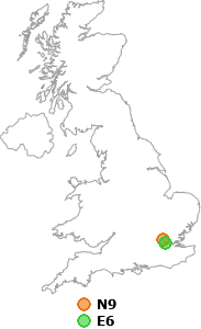 map showing distance between N9 and E6