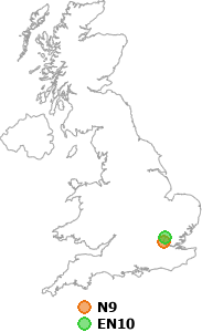 map showing distance between N9 and EN10