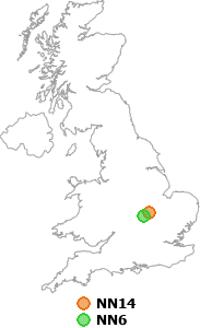 map showing distance between NN14 and NN6