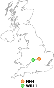 map showing distance between NN4 and WR11