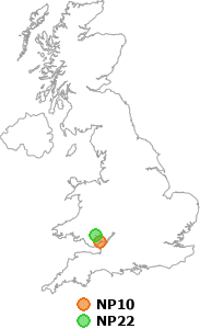 map showing distance between NP10 and NP22