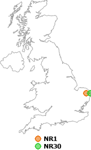 map showing distance between NR1 and NR30