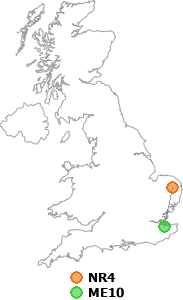 map showing distance between NR4 and ME10