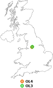 map showing distance between OL4 and OL3