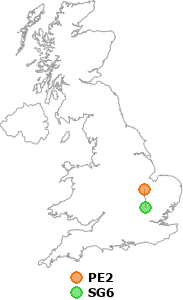 map showing distance between PE2 and SG6