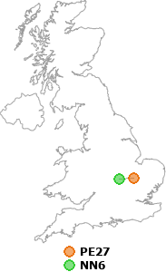 map showing distance between PE27 and NN6