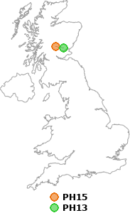 map showing distance between PH15 and PH13