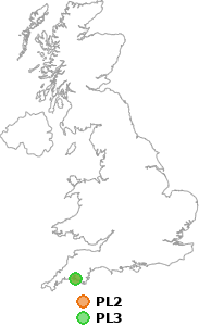 map showing distance between PL2 and PL3