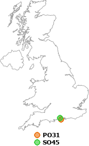 map showing distance between PO31 and SO45