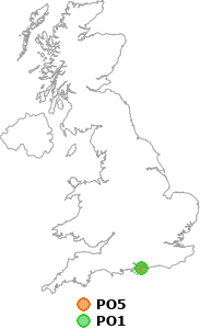 map showing distance between PO5 and PO1