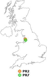 map showing distance between PR2 and PR7