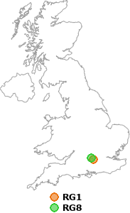 map showing distance between RG1 and RG8