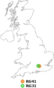 map showing distance between RG41 and RG31