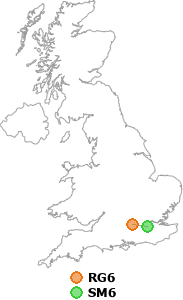 map showing distance between RG6 and SM6