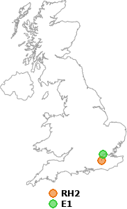 map showing distance between RH2 and E1