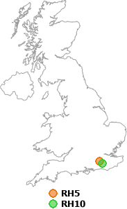 map showing distance between RH5 and RH10