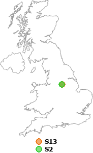 map showing distance between S13 and S2