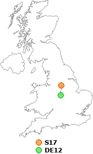 map showing distance between S17 and DE12