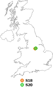 map showing distance between S18 and S20