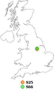 map showing distance between S25 and S66