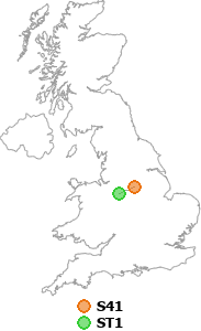 map showing distance between S41 and ST1