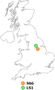 map showing distance between S66 and LS1