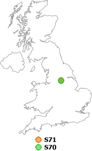 map showing distance between S71 and S70