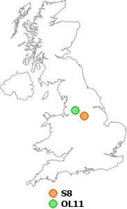 map showing distance between S8 and OL11