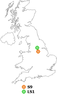 map showing distance between S9 and LS1