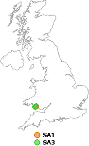 map showing distance between SA1 and SA3