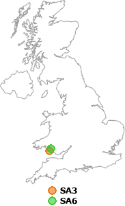 map showing distance between SA3 and SA6